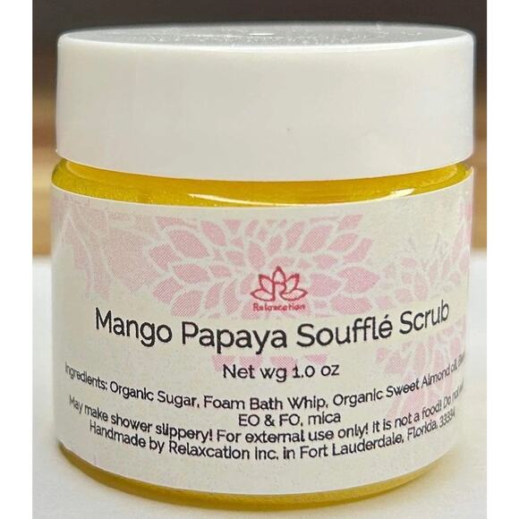 Sugar Scrub-Souffle For Body and Face "Mango-Papaya" - 1.5 oz sample jar - Picture 4 of 5